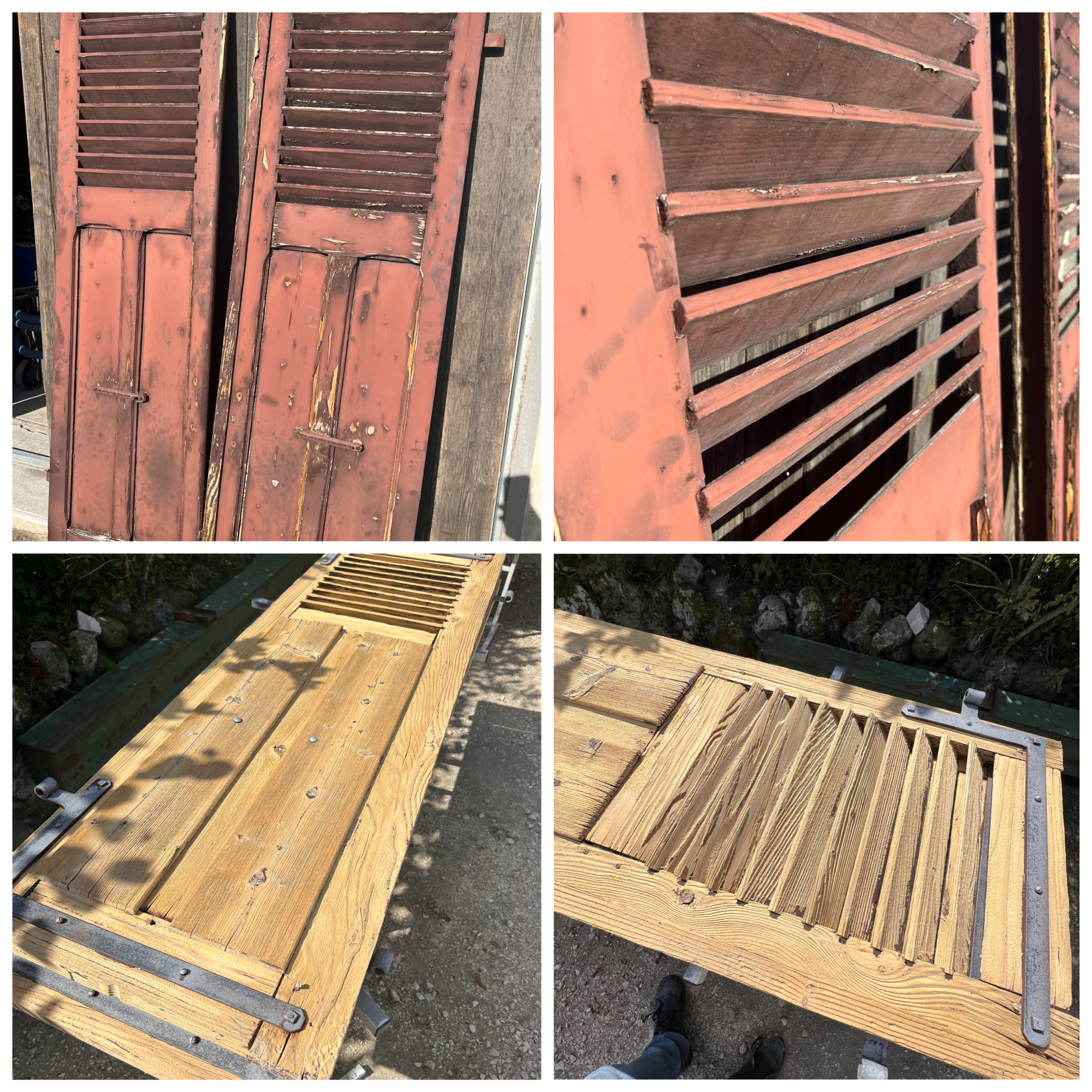 Volet en bois décapé restauré